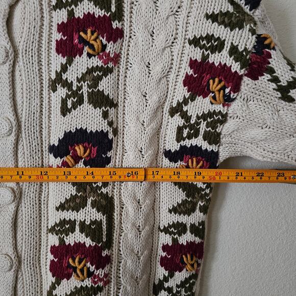 VTG NINON DE LENCLOS NWT Floral Bird Print Embroidered Cottagecore Cardigan Sz M - Picture 15 of 16